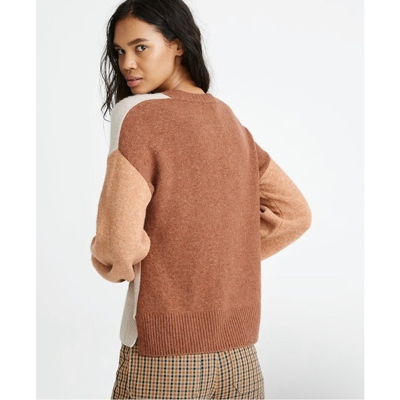 Madewell Payton Pullover Colorblock Wool Alpaca Sweater XS Coziest Yarn - Picture 3 of 10